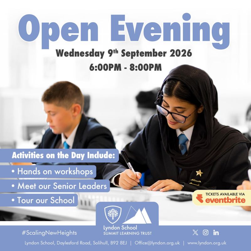 Image for the Tweet beginning: Lyndon Open Events 
Come and